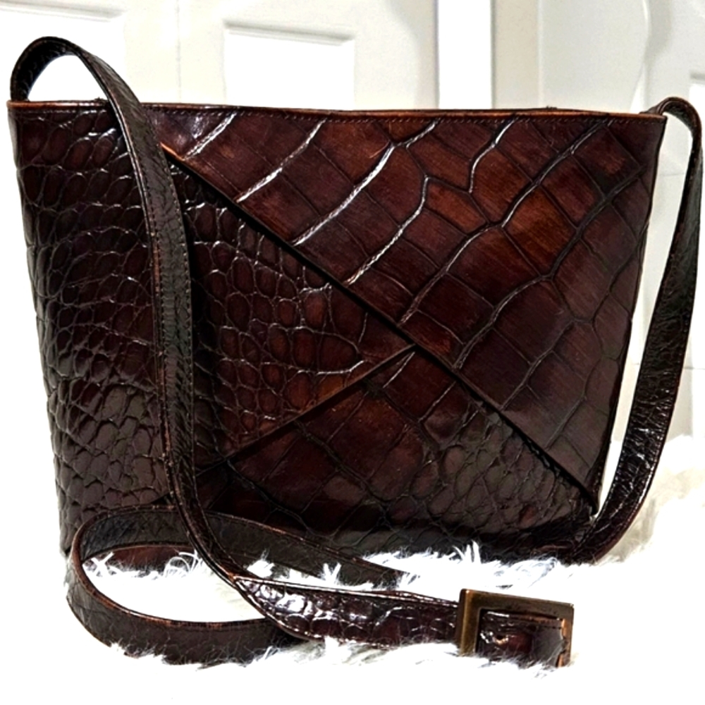 SHARIF Crocodile Leather Crossbody Bag